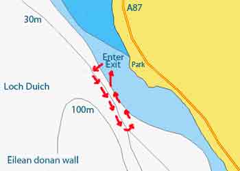 Eilean donan wall dive map Eilean donan wall dive map