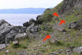 Easdale cliff path to site entry Easdale cliff path to site entry