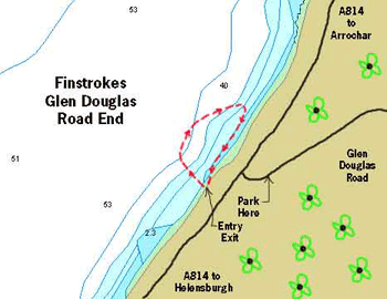 Dive map for the Glen Douglas road end gdre2